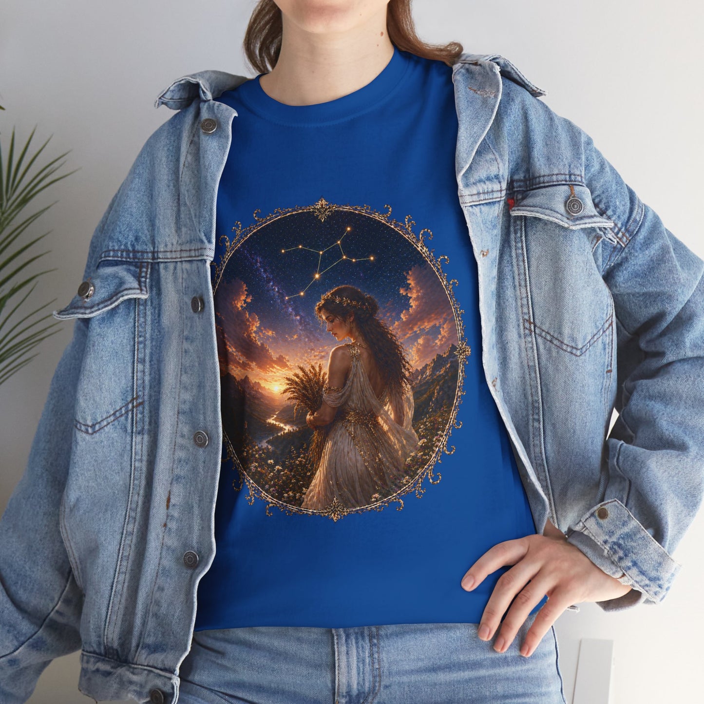 Virgo Zodiac T-Shirt – Minimalist Maiden Design | Elegant Astrology & Nature Tee