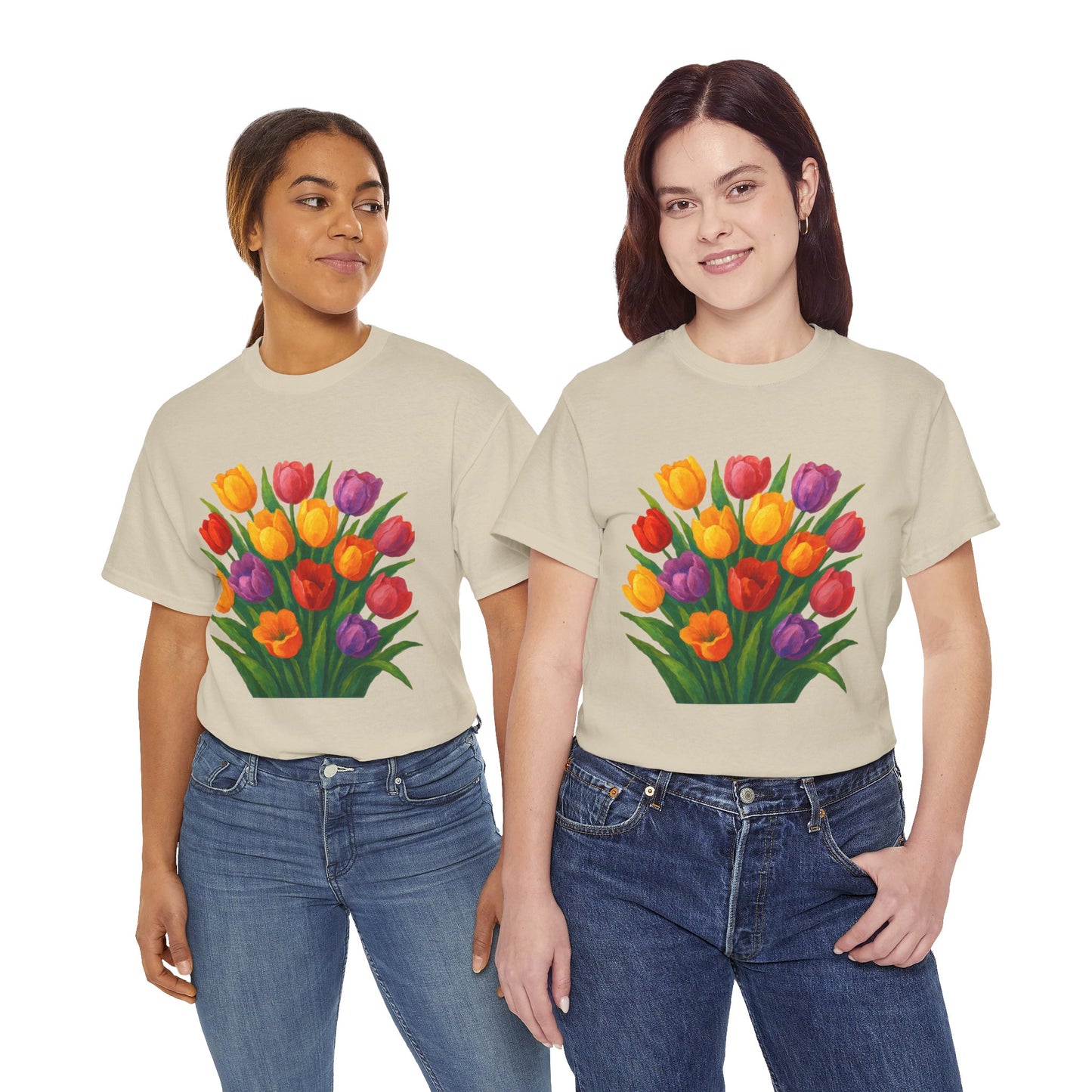 Spring Tulip Flower T- SHIRT - Vibrant Floral Aesthetic Tee