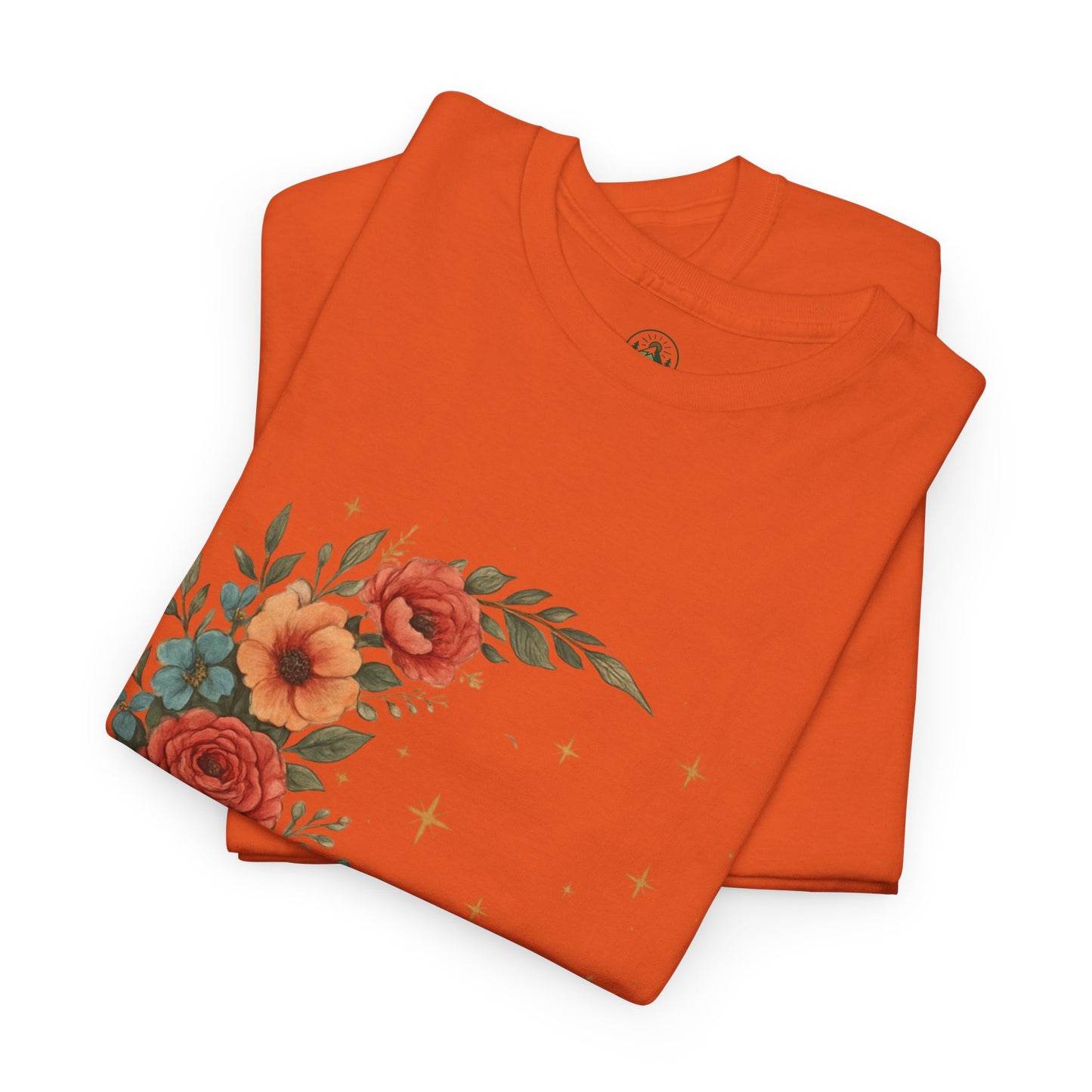 Floral Crescent Moon T-Shirt – Boho Nature Aesthetic Tee