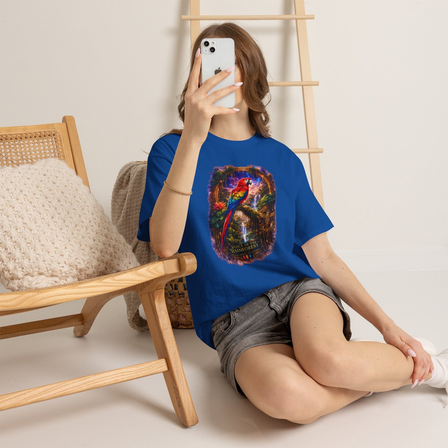 Scarlet Macaw T-Shirt – Tropical Rainforest Cosmic Design | Exotic Bird Wildlife Tee