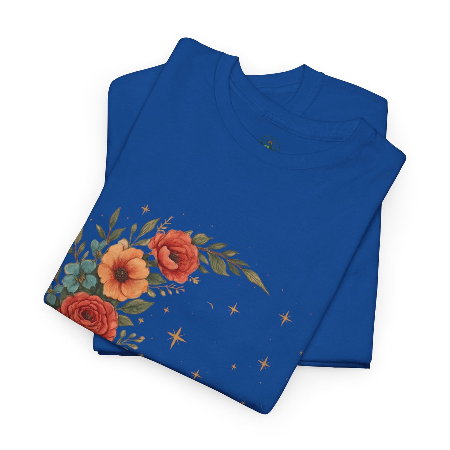 Floral Crescent Moon T-Shirt – Boho Nature Aesthetic Tee