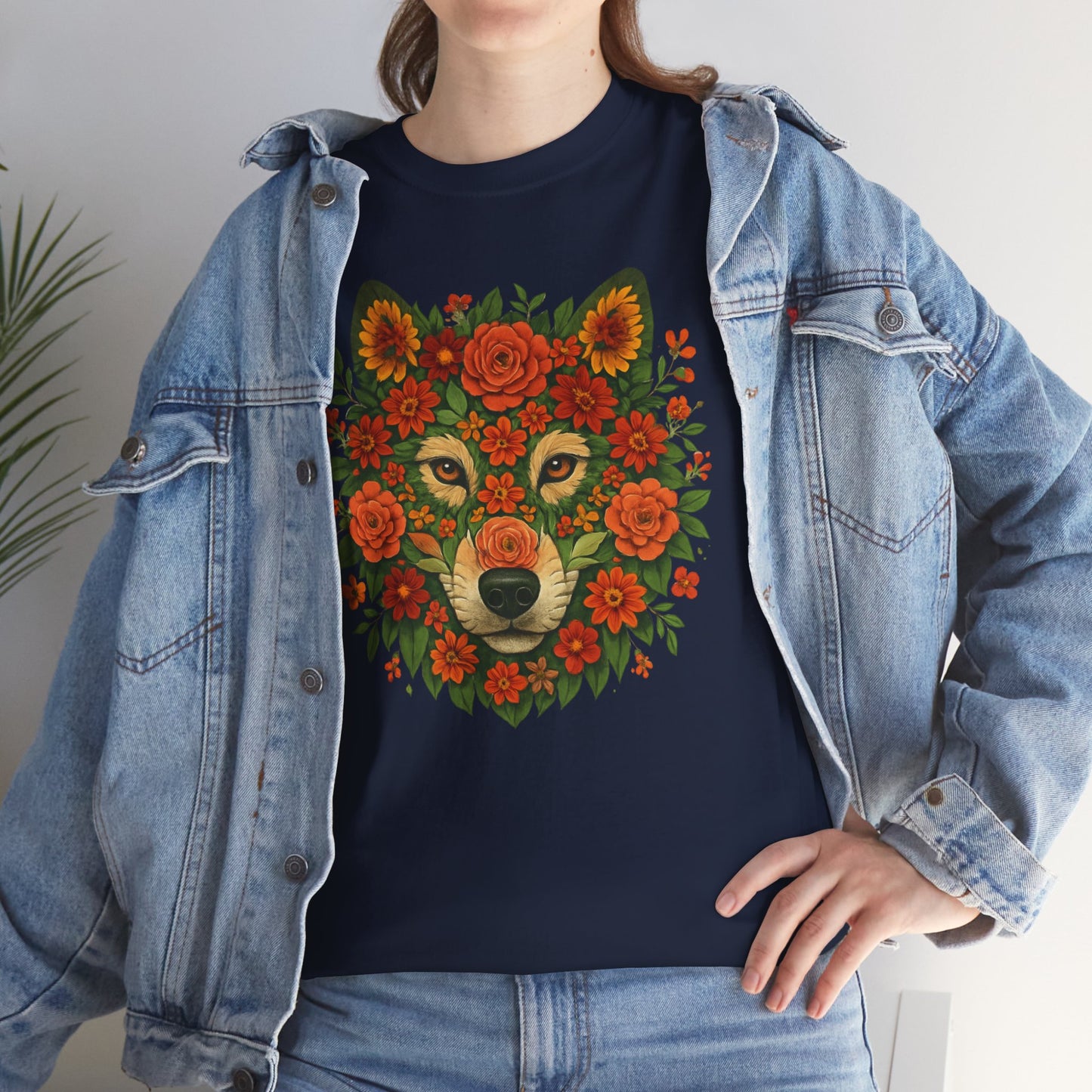 Floral Animal Portrait T-Shirt – Nature Art Aesthetic Tee