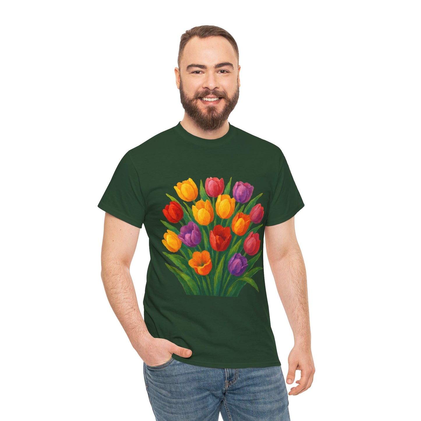 Spring Tulip Flower T- SHIRT - Vibrant Floral Aesthetic Tee