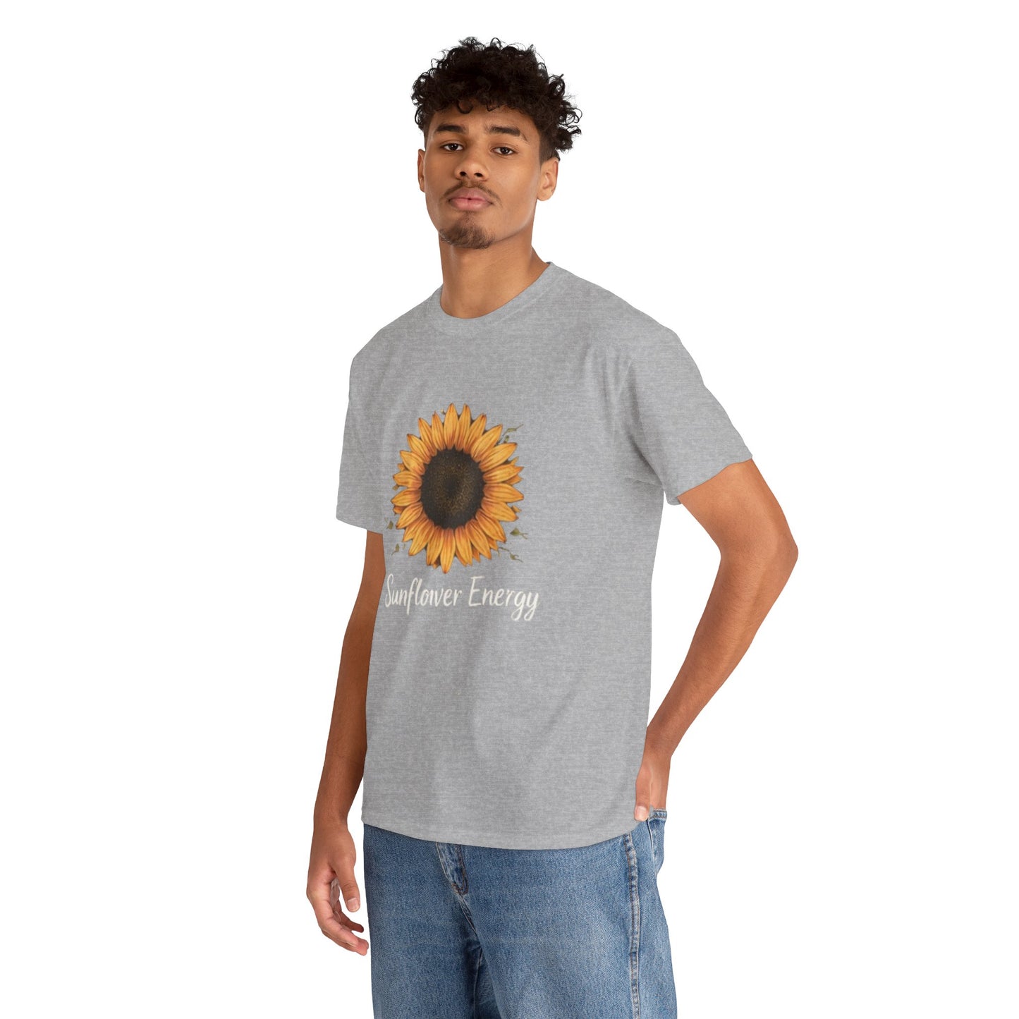 Sunflower Energy T- Shirt - Minimalist Nature Aesthetic Tee, Positive Vibes Graphic Shirt