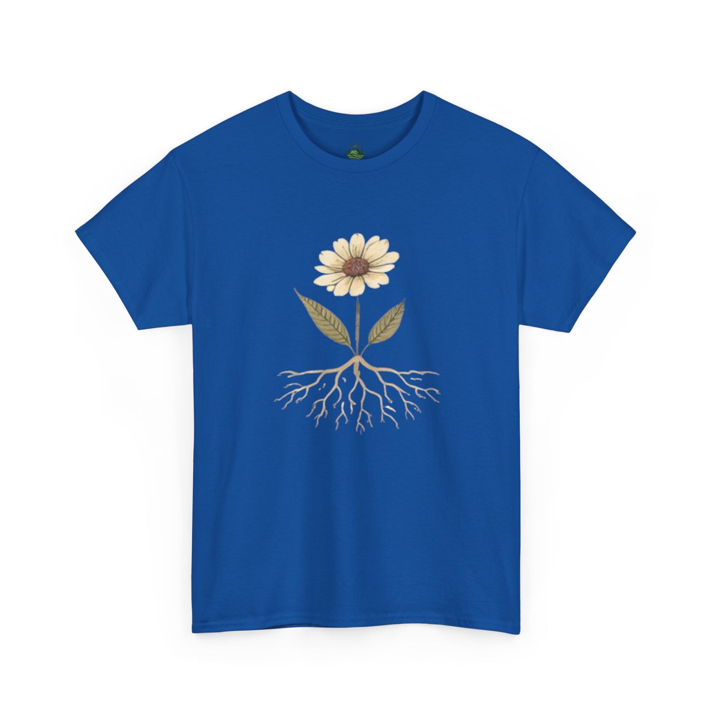 Minimalist Flower Roots T-Shirt – Nature Inspired Graphic Tee, Botanical Design, Aesthetic Plant Shirt, Unisex Cotton Tee