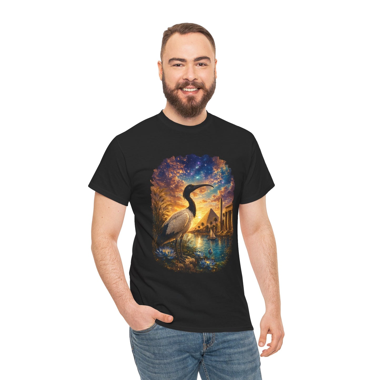 Spirit of Ancient Egypt – Sacred Ibis Nature T-Shirt | Egyptian Wildlife Graphic Tee