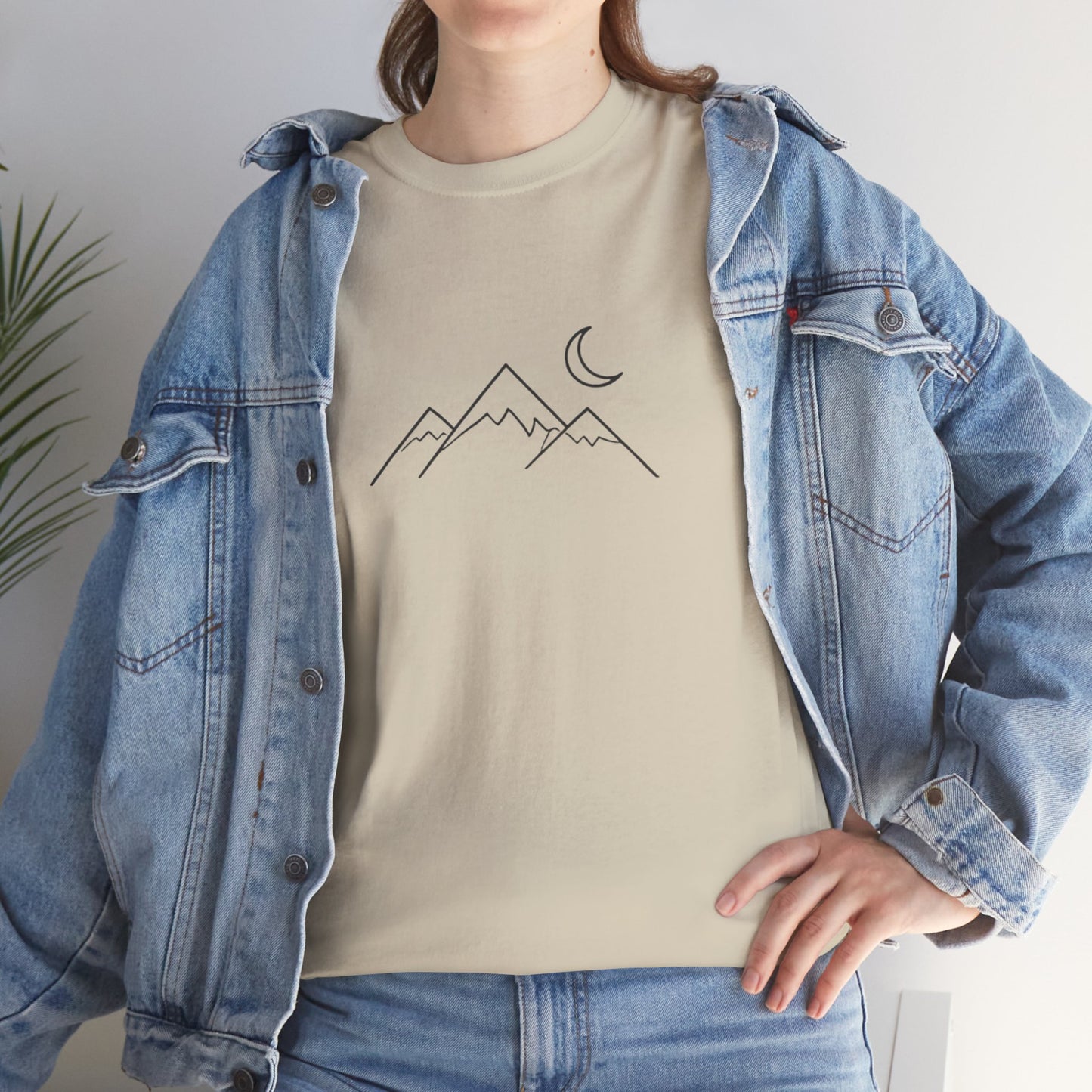 Mountain Moon T-Shirt – Minimalist Nature Night Aesthetic Tee