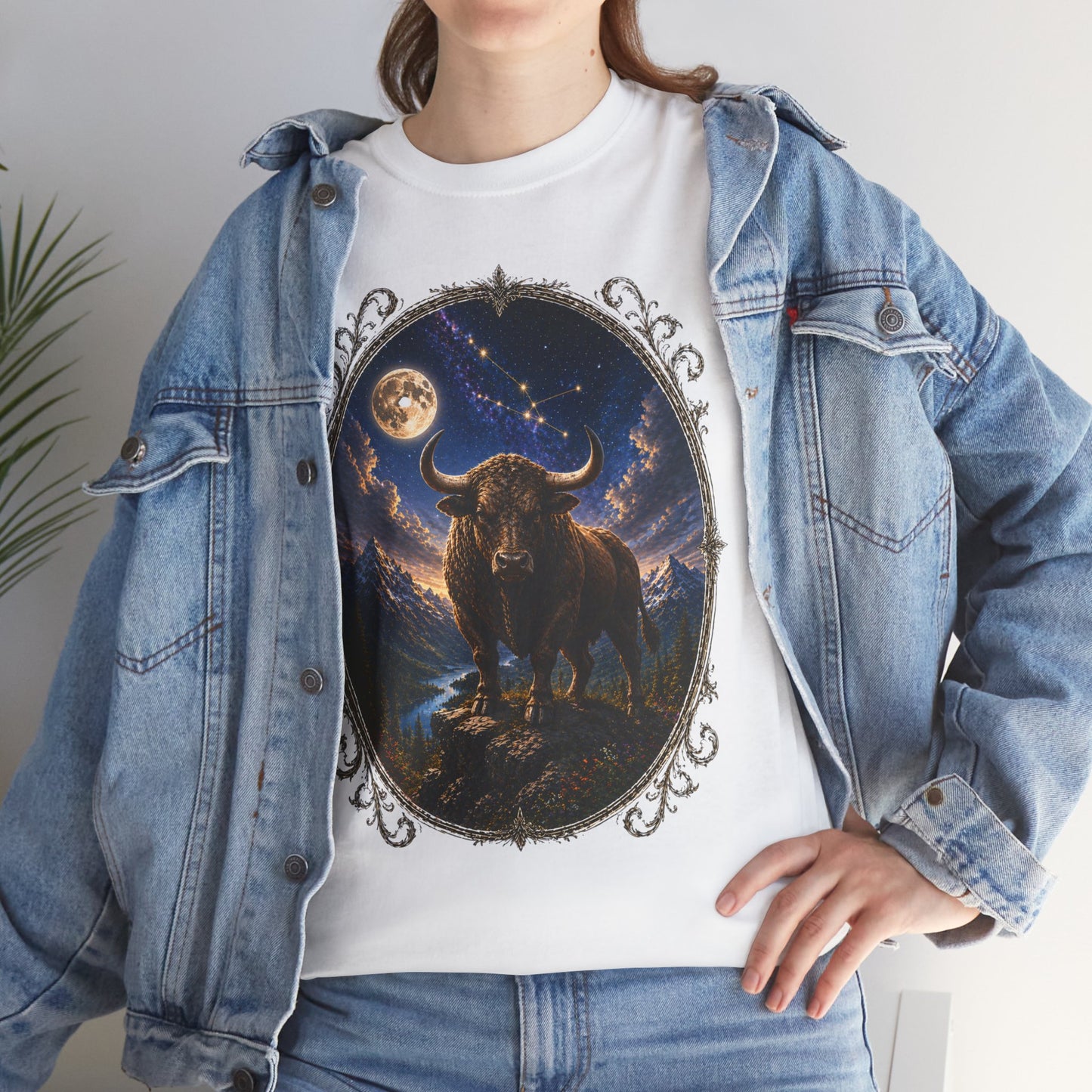 Taurus Zodiac T-Shirt – Mystic Bull Night Design | Nature & Astrology Tee