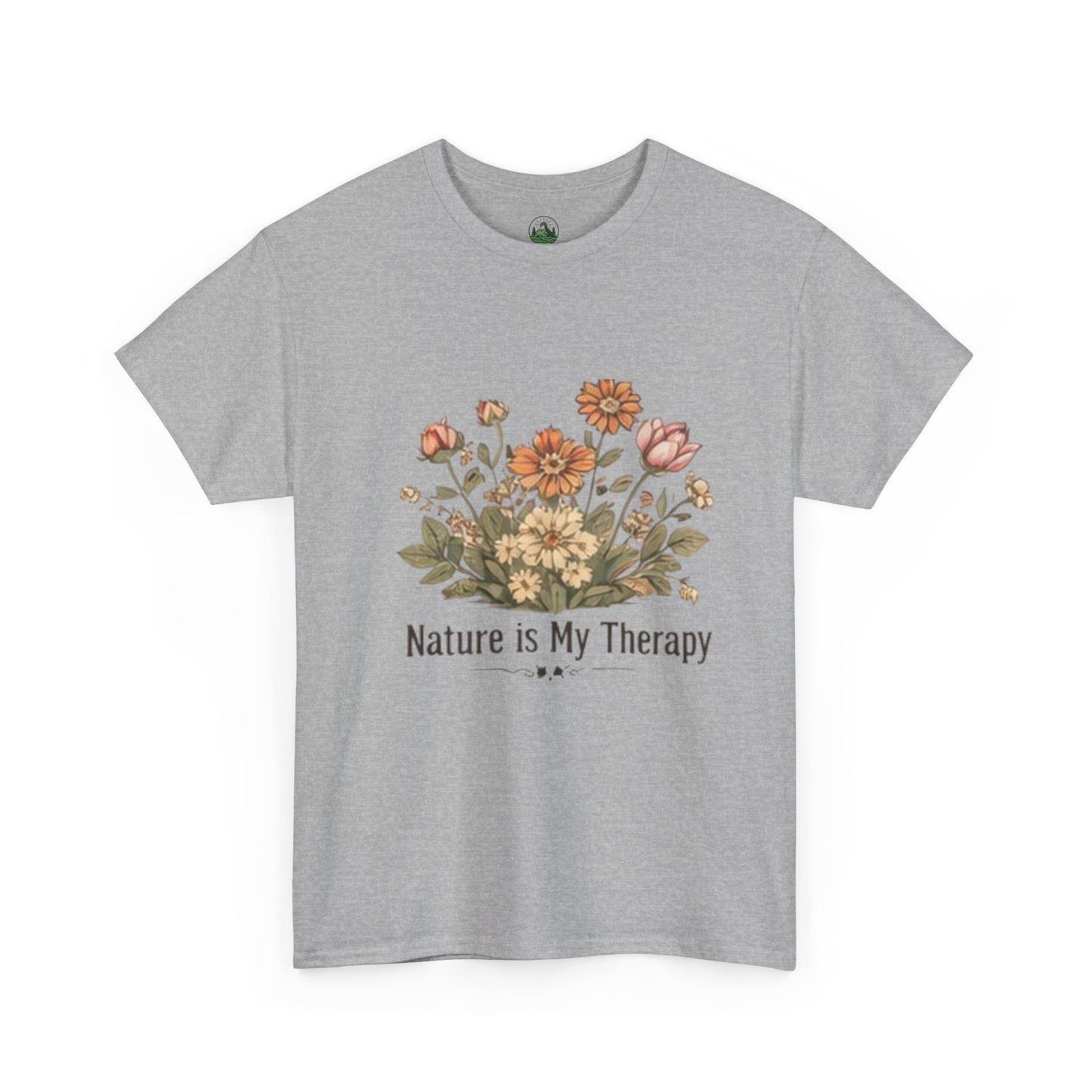 Nature Is My Therapy T-Shirt - Minimalist Floral Design Tee