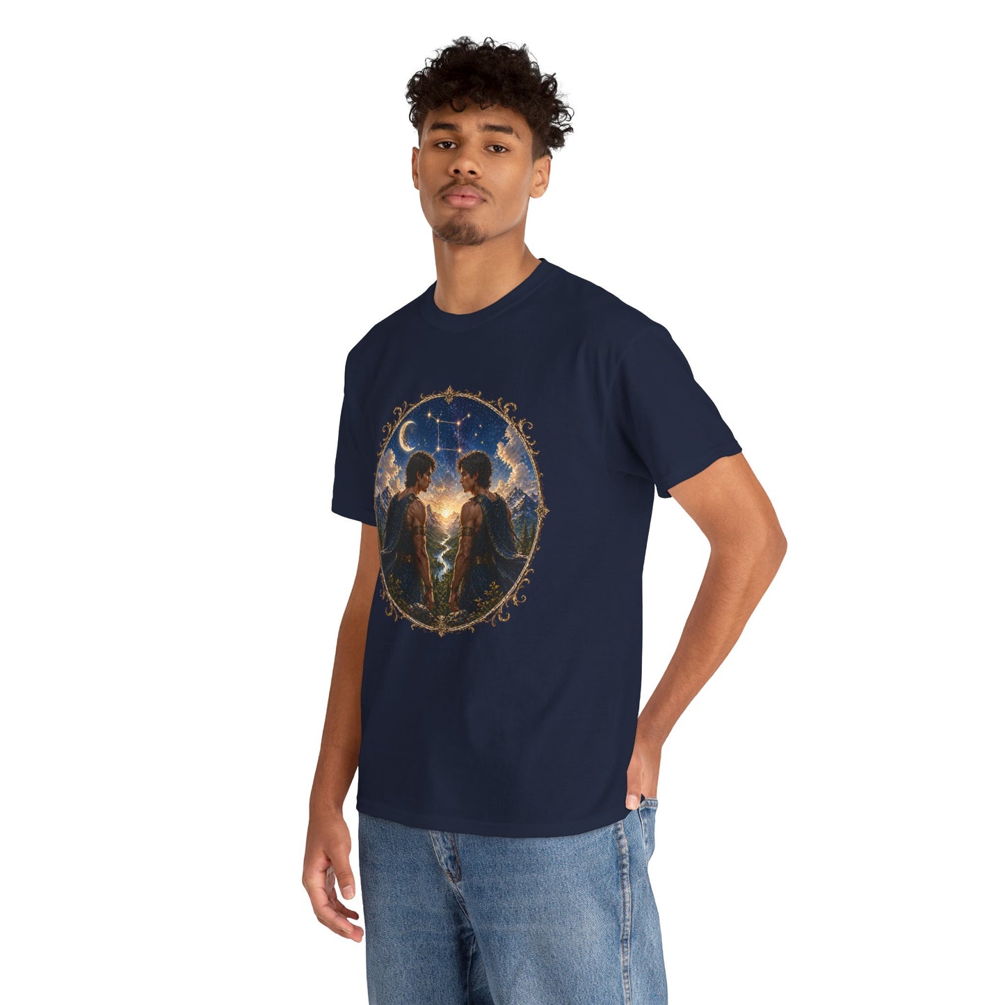 Gemini Zodiac T-Shirt – Dual Energy Twins Design | Astrology & Cosmic Nature Tee