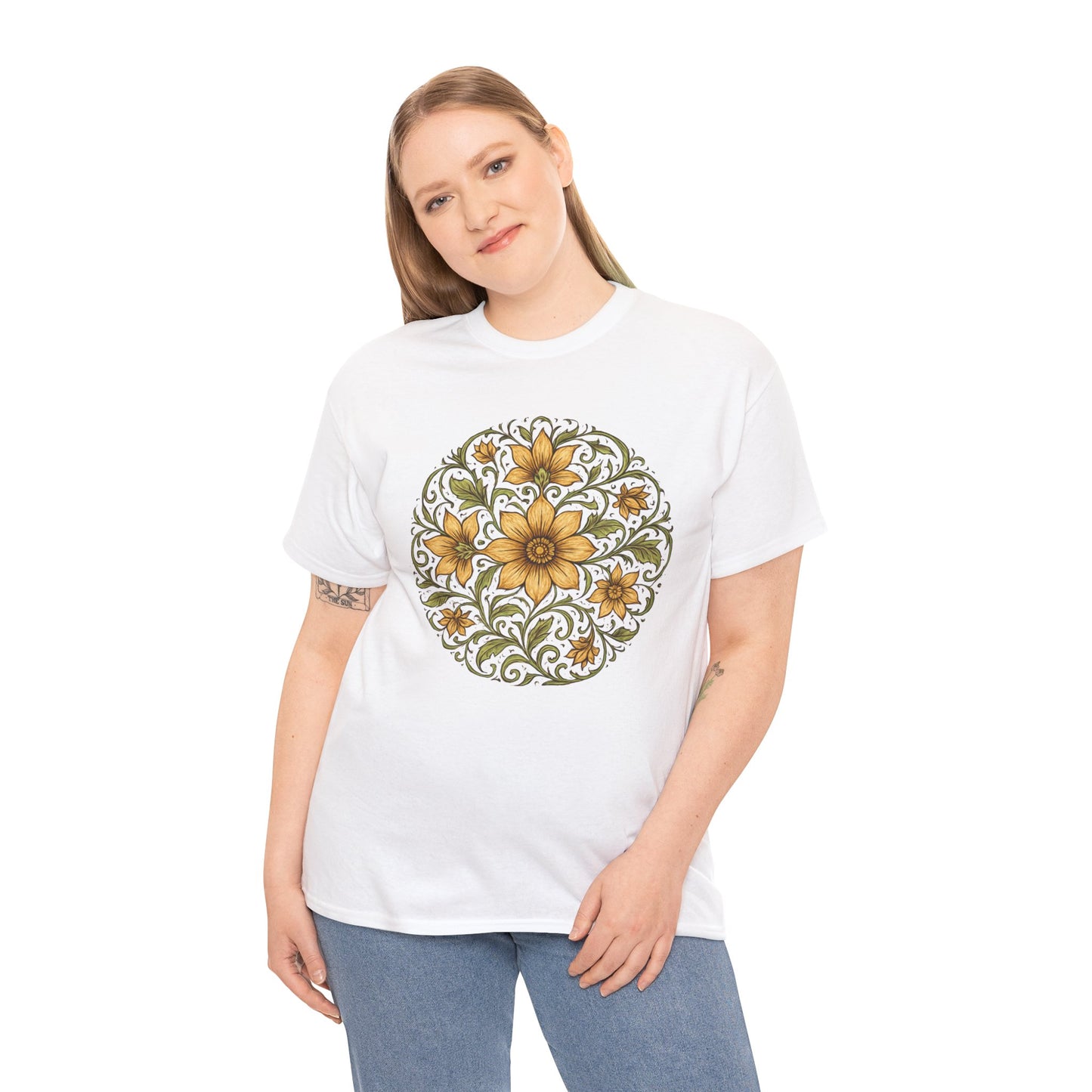 Spring Awakening Mandala T-Shirt – Boho Floral Aesthetic Tee