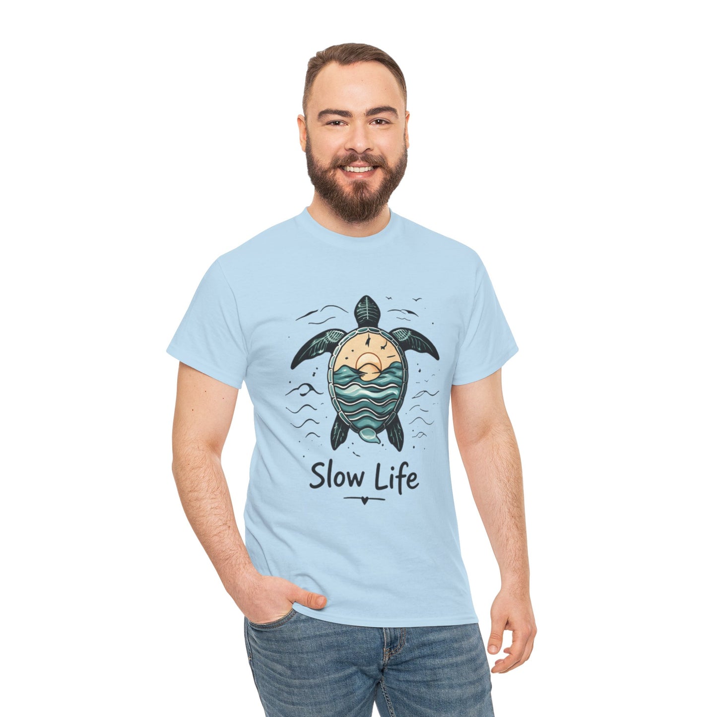 Slow Life Turtle Shirt – Aesthetic Ocean Tee for Relaxed Souls & Beach Lovers