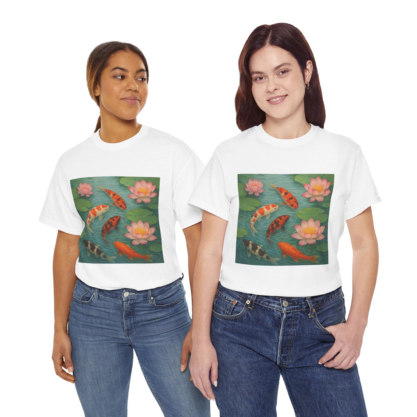 Koi Fish Lotus Pond T-Shirt – Zen Nature Aesthetic Tee
