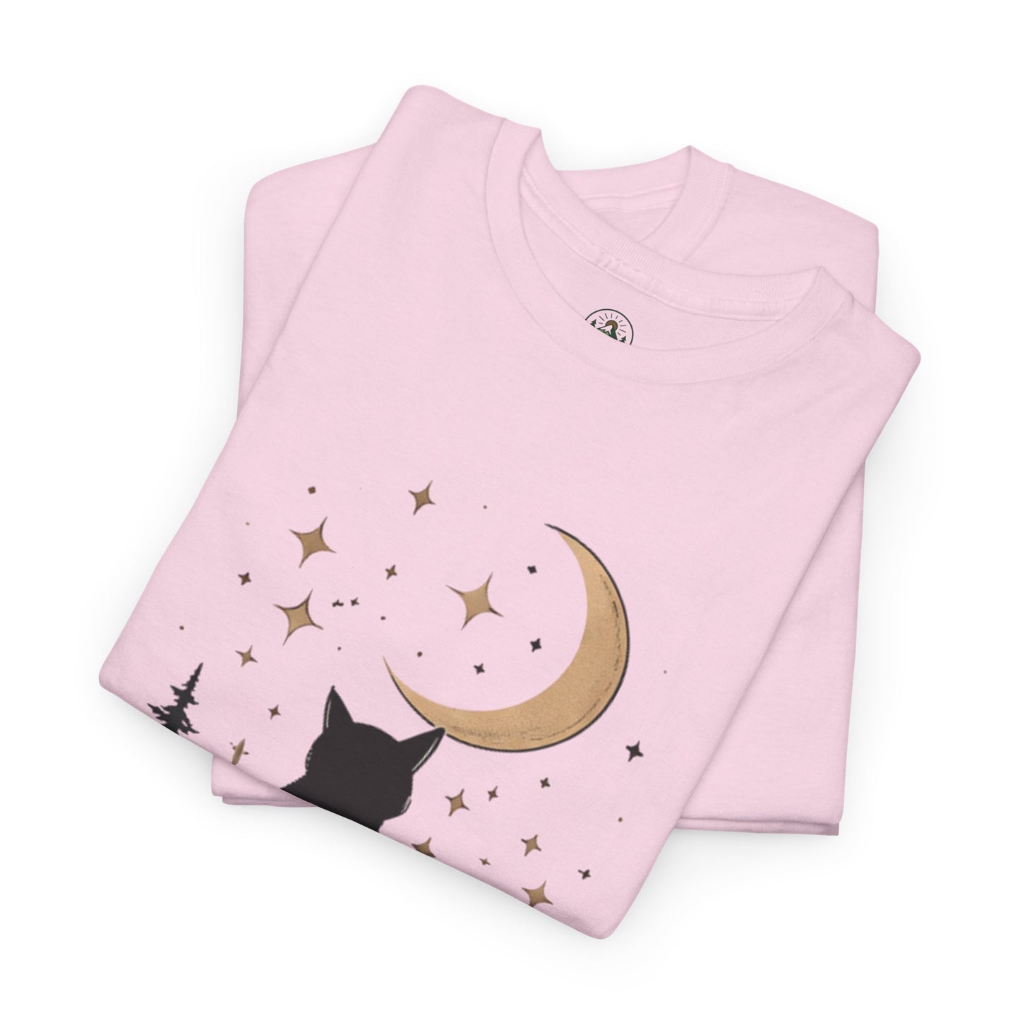 Black Cat Moon T-Shirt – Night Soul Aesthetic Tee, Minimalist Cat Lover Shirt