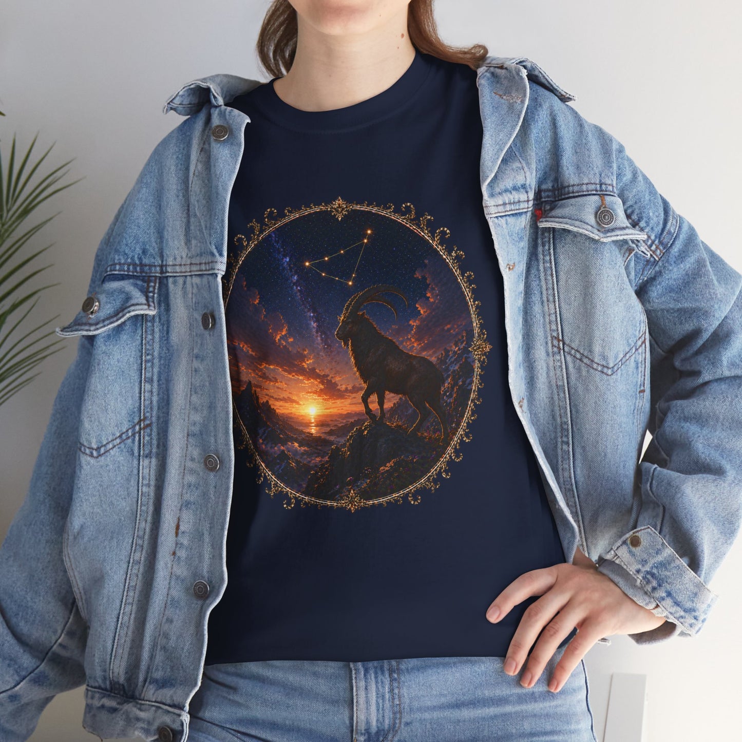 Capricorn Zodiac T-Shirt – Mountain Goat Ambition Design | Minimal Power Astrology Tee