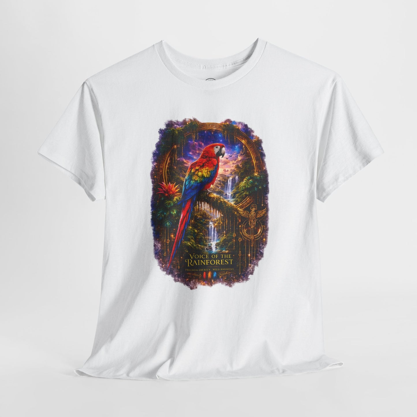 Scarlet Macaw T-Shirt – Tropical Rainforest Cosmic Design | Exotic Bird Wildlife Tee