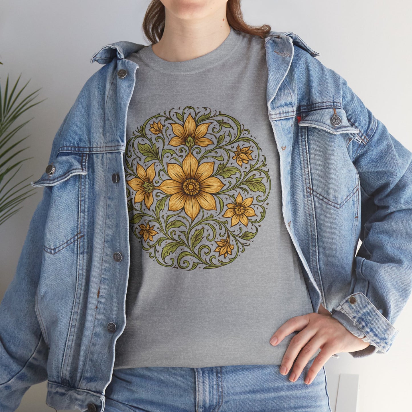 Spring Awakening Mandala T-Shirt – Boho Floral Aesthetic Tee