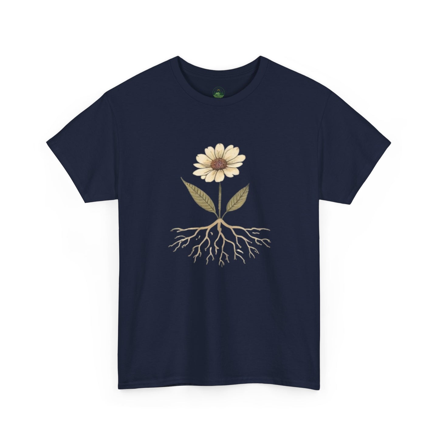 Minimalist Flower Roots T-Shirt – Nature Inspired Graphic Tee, Botanical Design, Aesthetic Plant Shirt, Unisex Cotton Tee